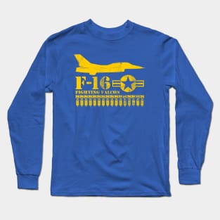 F-16 Fighting Falcon (distressed) Long Sleeve T-Shirt